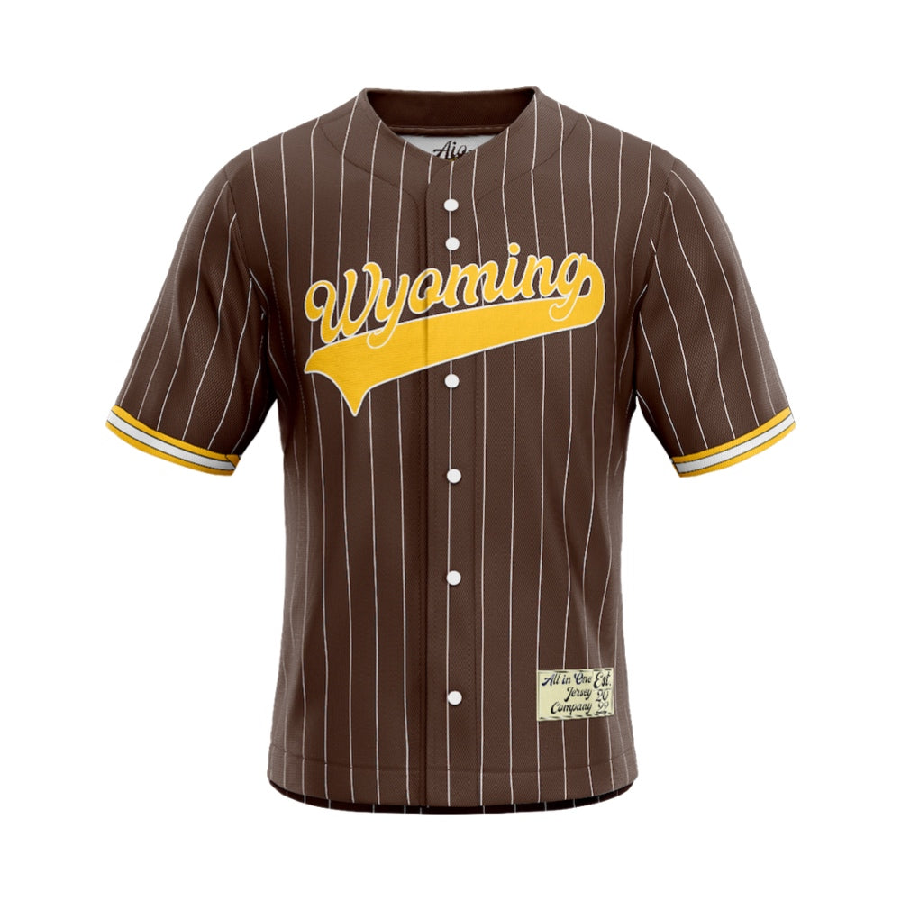 Wyoming Baseball Jersey (Brown) – aiojerseyco